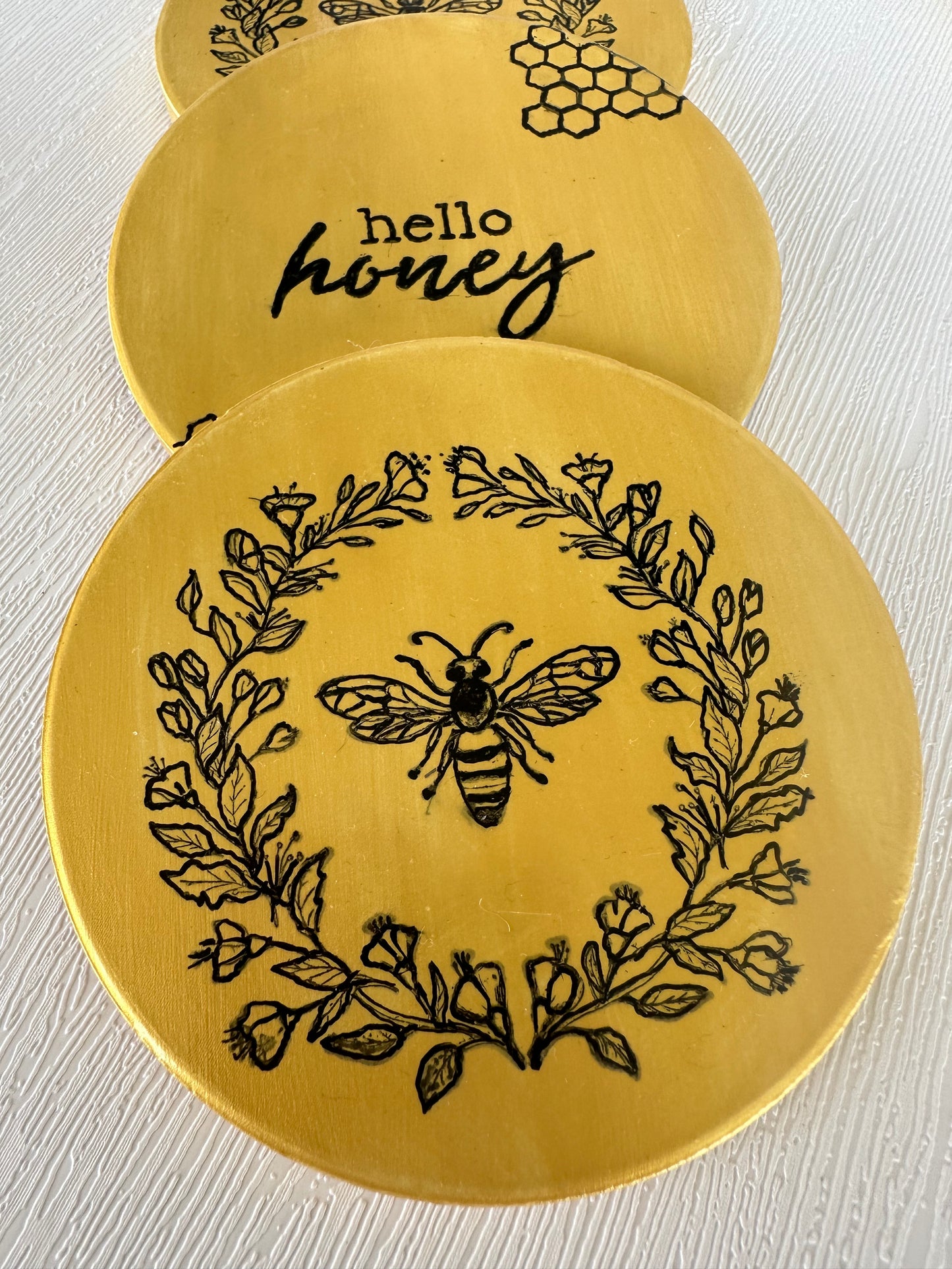 Coasters (bee themed)